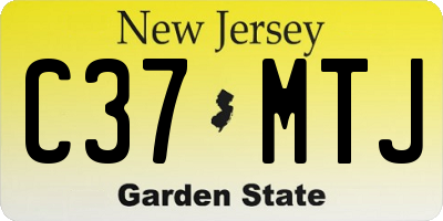 NJ license plate C37MTJ
