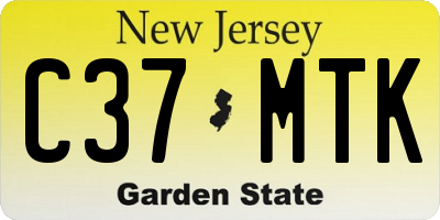 NJ license plate C37MTK