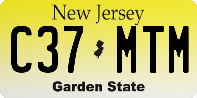 NJ license plate C37MTM