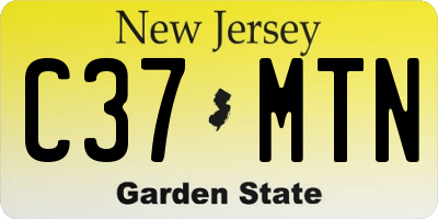 NJ license plate C37MTN