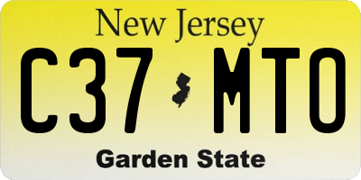 NJ license plate C37MTO