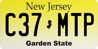 NJ license plate C37MTP
