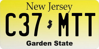 NJ license plate C37MTT