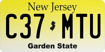 NJ license plate C37MTU