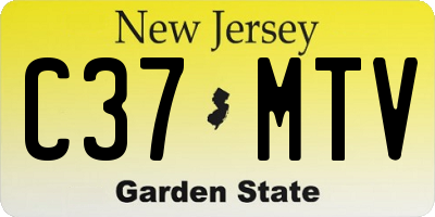 NJ license plate C37MTV