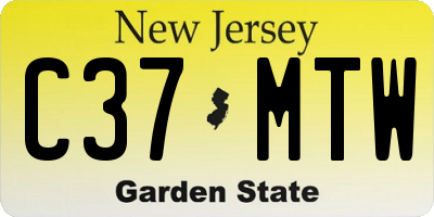 NJ license plate C37MTW