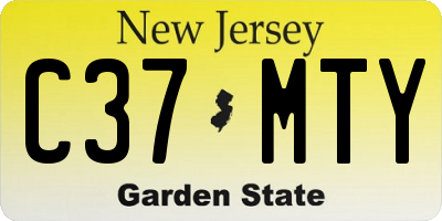 NJ license plate C37MTY