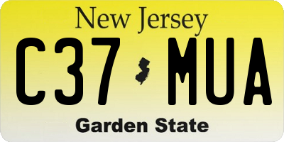 NJ license plate C37MUA
