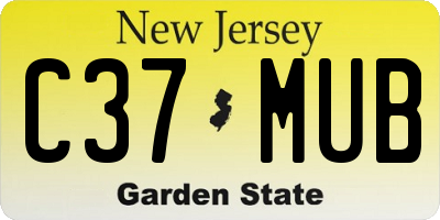 NJ license plate C37MUB