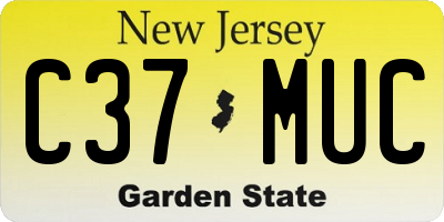 NJ license plate C37MUC