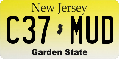 NJ license plate C37MUD