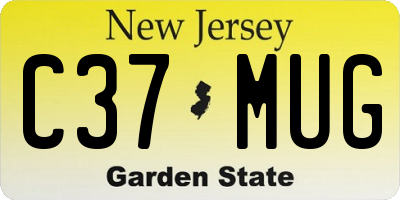 NJ license plate C37MUG