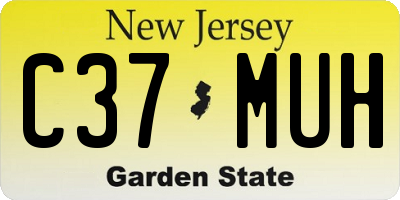 NJ license plate C37MUH