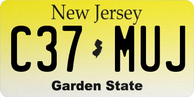 NJ license plate C37MUJ