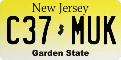 NJ license plate C37MUK