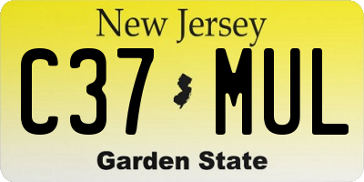NJ license plate C37MUL