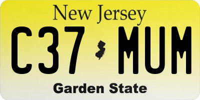 NJ license plate C37MUM