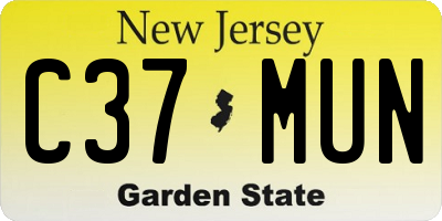 NJ license plate C37MUN