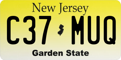 NJ license plate C37MUQ
