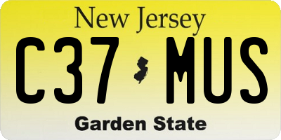 NJ license plate C37MUS