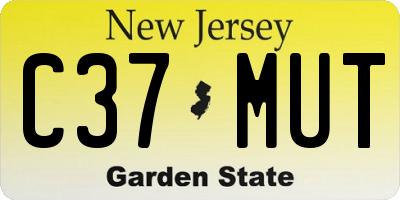 NJ license plate C37MUT