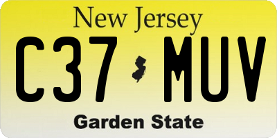 NJ license plate C37MUV
