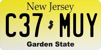 NJ license plate C37MUY