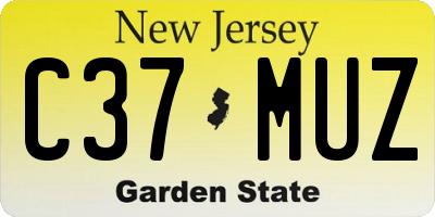 NJ license plate C37MUZ