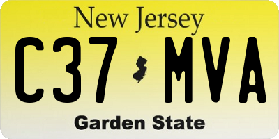 NJ license plate C37MVA