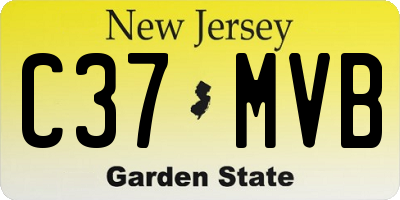 NJ license plate C37MVB