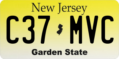 NJ license plate C37MVC