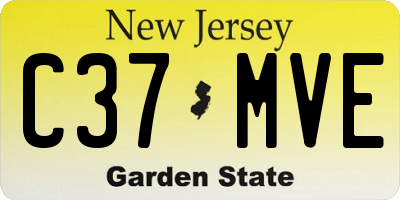 NJ license plate C37MVE