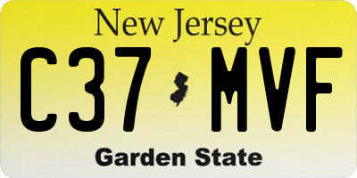 NJ license plate C37MVF