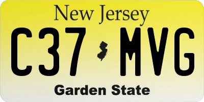 NJ license plate C37MVG
