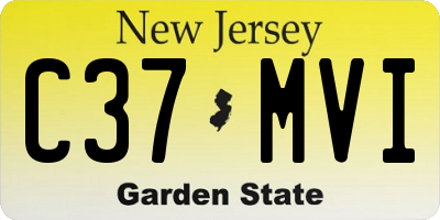 NJ license plate C37MVI