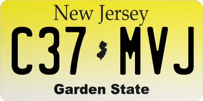 NJ license plate C37MVJ