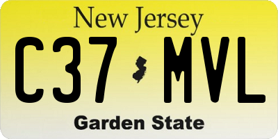 NJ license plate C37MVL