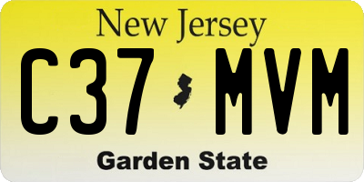 NJ license plate C37MVM