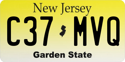 NJ license plate C37MVQ
