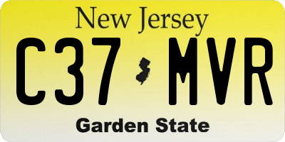 NJ license plate C37MVR
