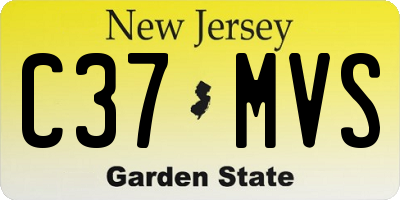 NJ license plate C37MVS