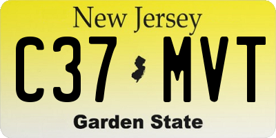 NJ license plate C37MVT