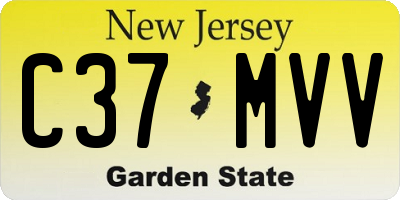 NJ license plate C37MVV