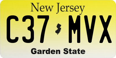 NJ license plate C37MVX