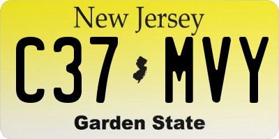 NJ license plate C37MVY