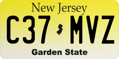 NJ license plate C37MVZ