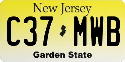 NJ license plate C37MWB