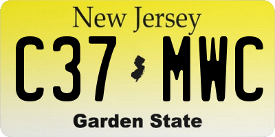 NJ license plate C37MWC