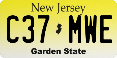 NJ license plate C37MWE