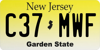 NJ license plate C37MWF